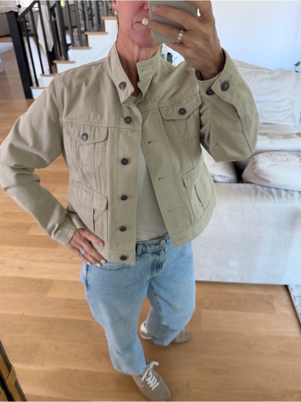 Vintage Y2K Lands' End Khaki Jacket - M